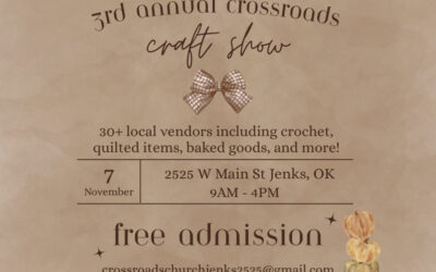 Crossroads 3rd Annual Craft Show & Bake Sale – Saturday November 7 – 9am to 4pm